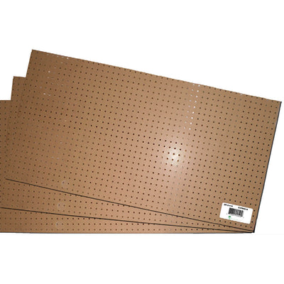 High density fiberboard or fibrex. Pegboard. Handy panel. 