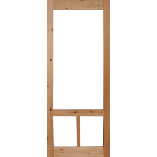 Minimalistic wooden door on a white background. 