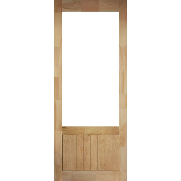 Minimalistic wooden door on a white background. 
