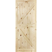 Stain grade knotty pine barn door. 