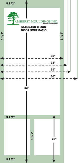 Standard wood door schematic.